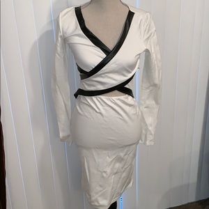 White Long Sleeve Midi Dress NWOT